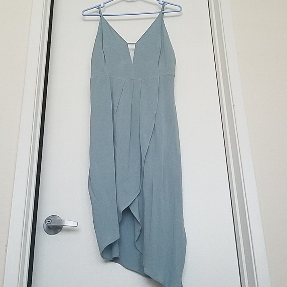Mahina, Wrap and Pleat Front, blue dress, Large